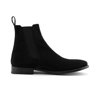 ORO THE CLASSIC BLACK CHELSEA BOOT Men's Suede Round Toe Pull On Elastic…